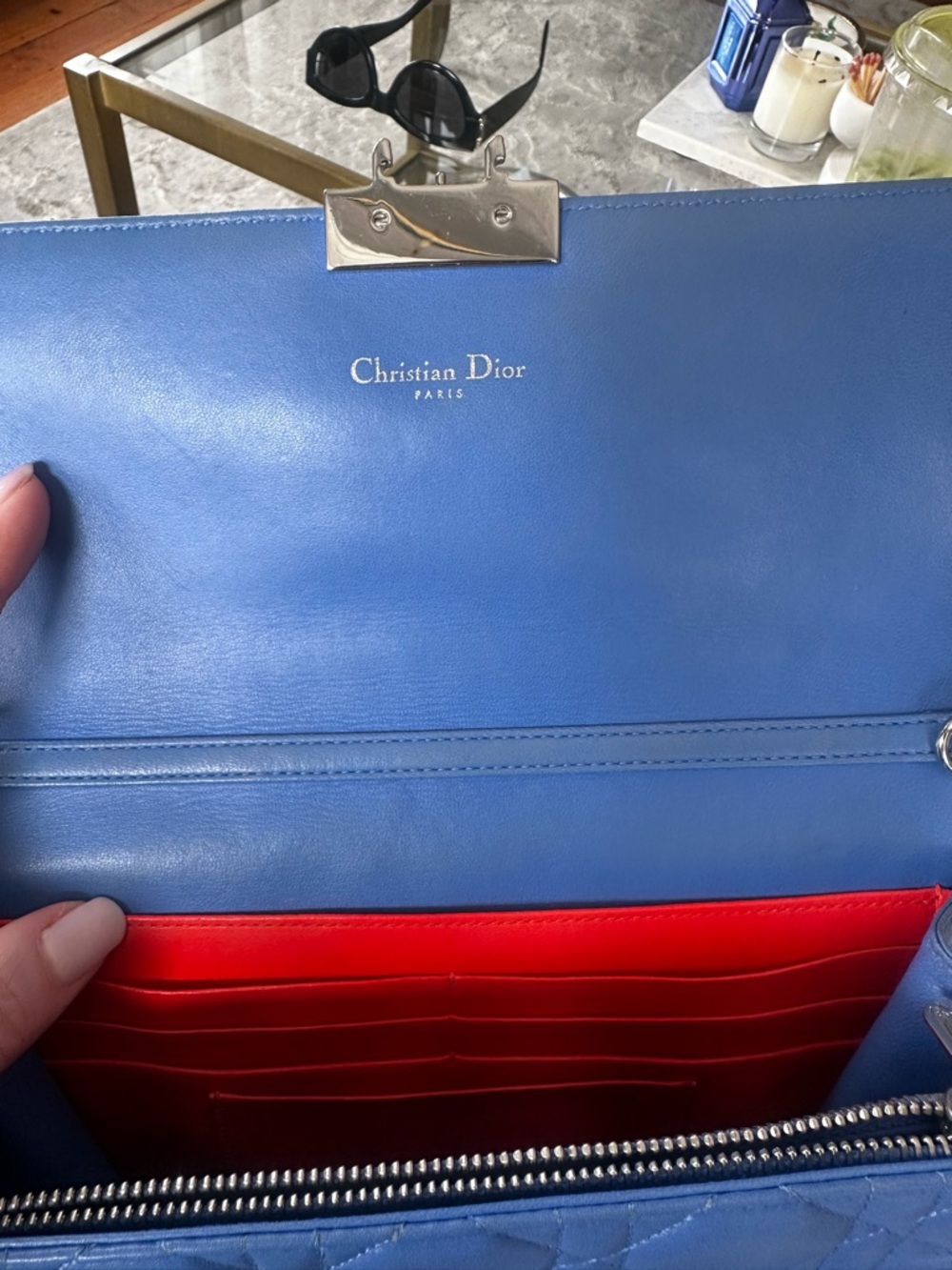 Dior Small Quilted Leather Mini Bag in Periwinkle Blue - Picture 6 of 12